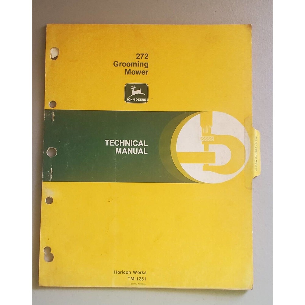 John Deere 272 Grooming Mower TM1251 Technical Manual